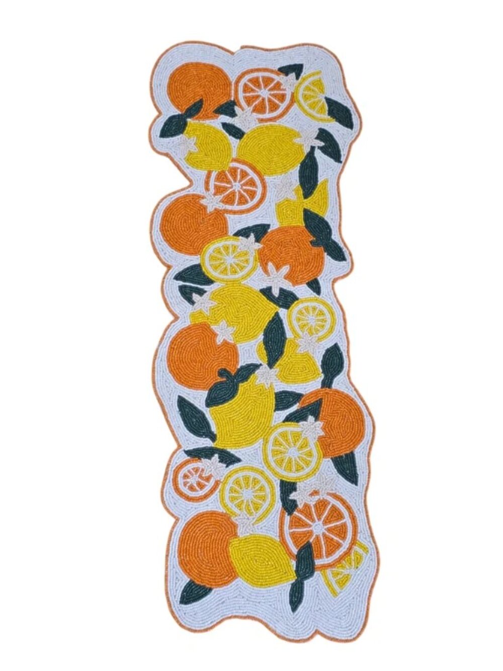 Handmade Orange & Lemon Citrus Kitchen Hand Beaded Table Runner NEW